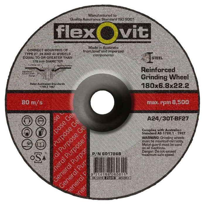 Flexovit Grinding Disc 180 x 6 x 22.0mm Vinod Patel Home Living