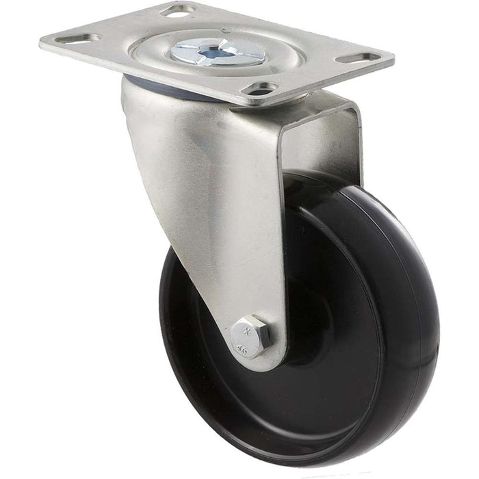 Fallshaw M-Castor 100mm Black Nylon Plain Bearing Swivel Plate 150kg