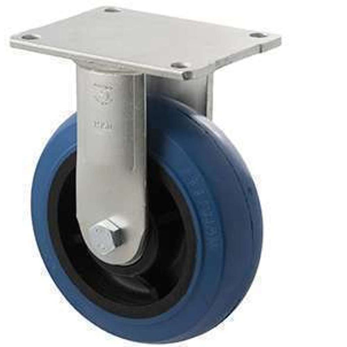 Fallshaw H-Castor 150mm Blue Rubber Wheel Precision Bearing Fixed 400kg