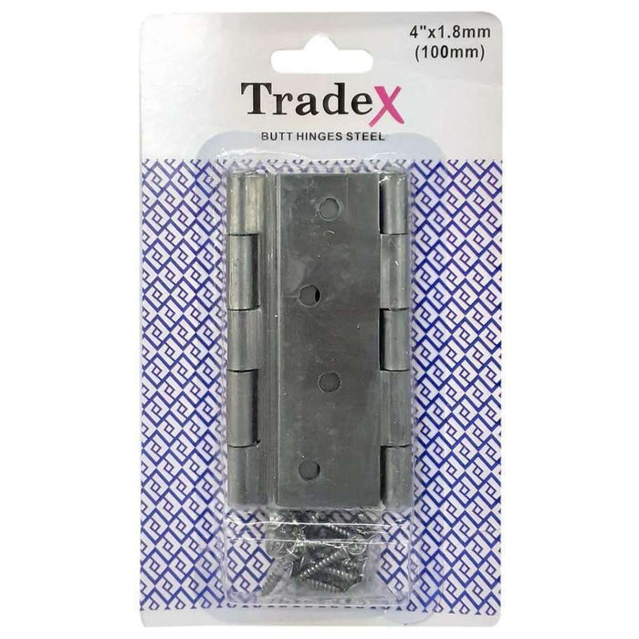 Tradex Butt Hinge Steel 4" (100mm) w/ Screws