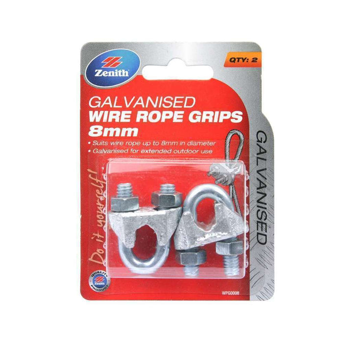 Zenith Wire Rope Grip 8mm Galv