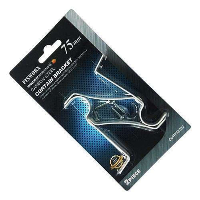 Fixworx Curtain Bracket 75mm 2pc
