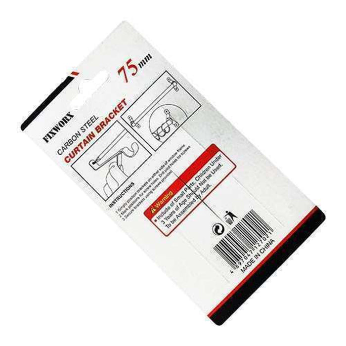 Fixworx Curtain Bracket 75mm 2pc