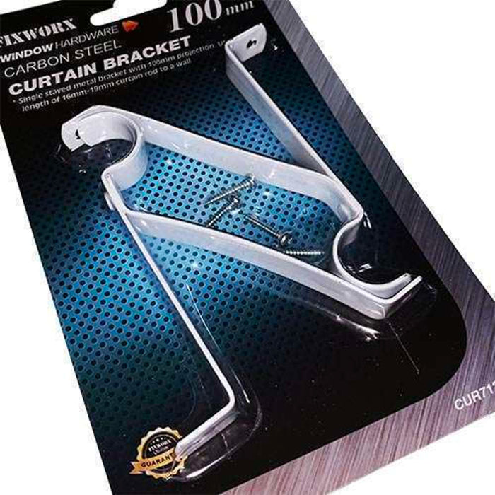 Fixworx Curtain Bracket 100mm 2pc