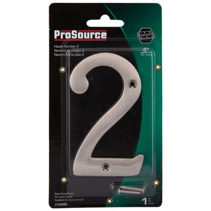 ProSource House Numbers 4" 2 Satin Nickle