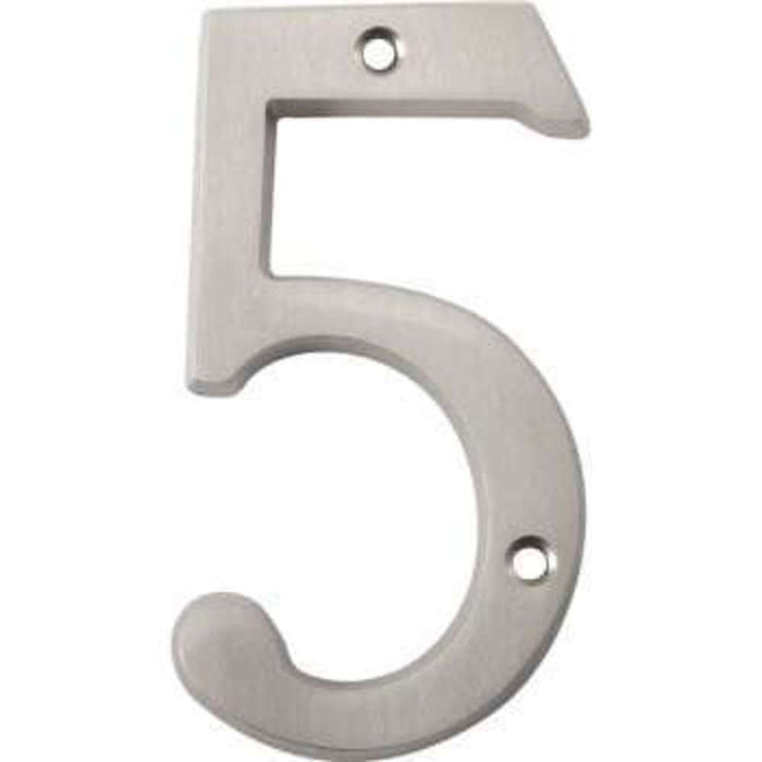 ProSource House Numbers 4" 5 Satin Nickle