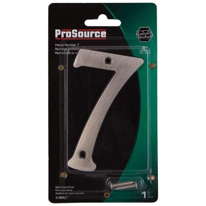 ProSource House Numbers 4" 7 Satin Nickle