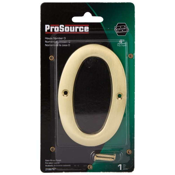 ProSource House Numbers 4" 0 Satin Brass