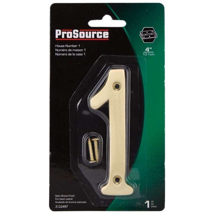 ProSource House Numbers 4" 1 Satin Brass