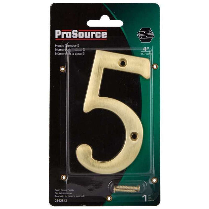 ProSource House Numbers 4" 5 Polished Brass