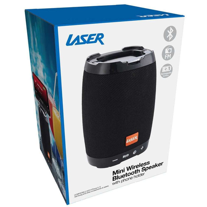 Laser Bluetooth Speaker, Phone Holder, Black