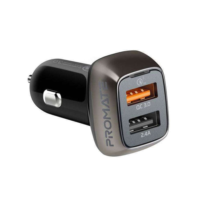 Promate 30W Car Charger Quick Charge 3.0 Port 2.4A USB Charging Port
