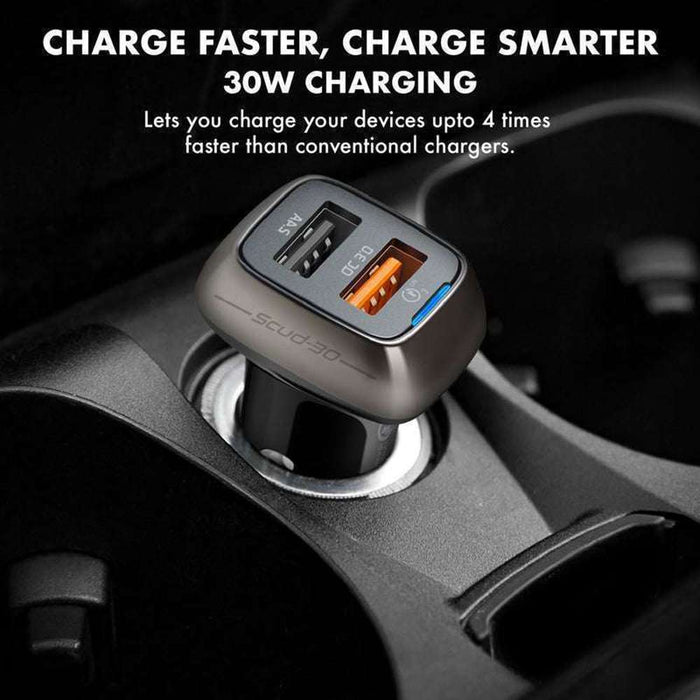 Promate 30W Car Charger Quick Charge 3.0 Port 2.4A USB Charging Port