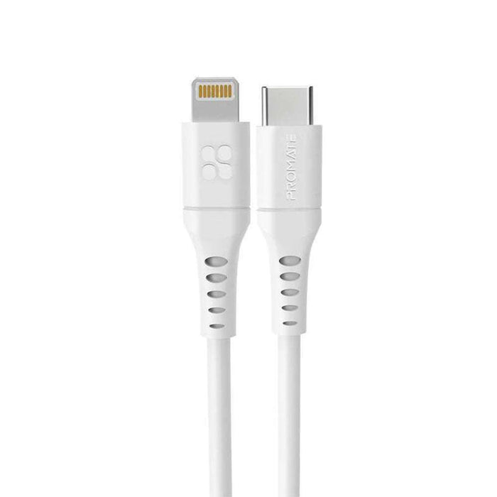 Promate 20W USB-C to Lightning Charge Cable 2m White