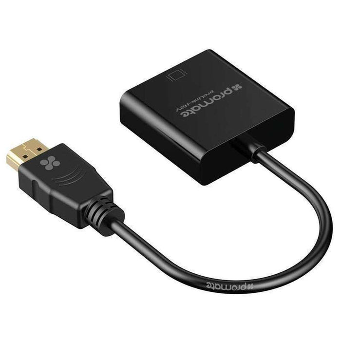 Promate HDMI to VGA Display Adaptor Up to 1080p HD Plug Play Black
