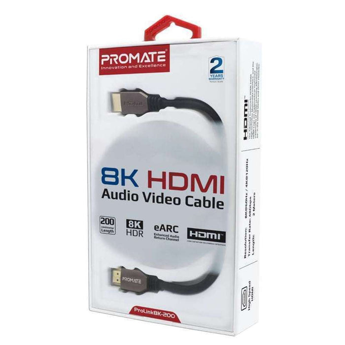 Promate 8K@60Hz HDMI 2.1 Cable 48Gbps Bandwidth eARC