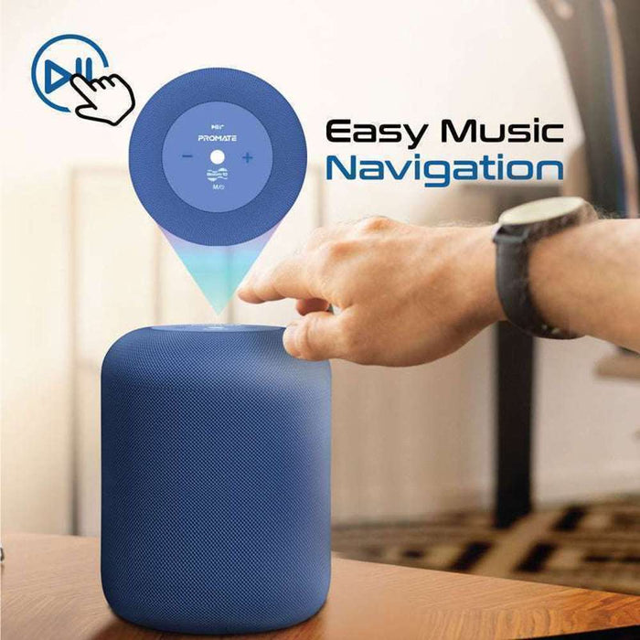 Promate 10W Bluetooth v5 Portable Speaker TF Card 3.5mm AUX FM Blue