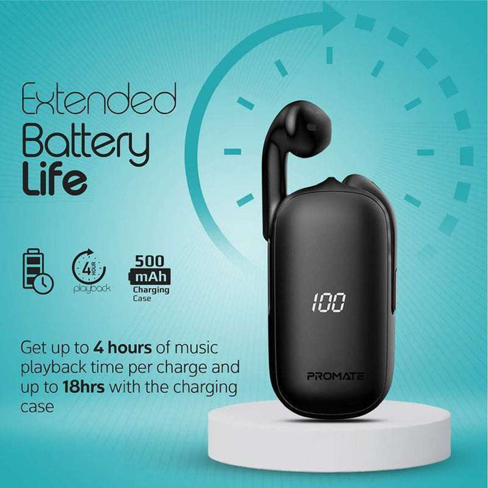Promate Bluetooth v5.0 TWS Headset Compact Charging Case