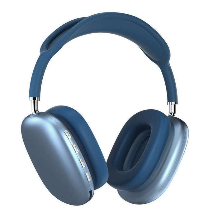 Promate Bluetooth v5 Over-Ear Metallic Design Headset TF AUX FM Blue