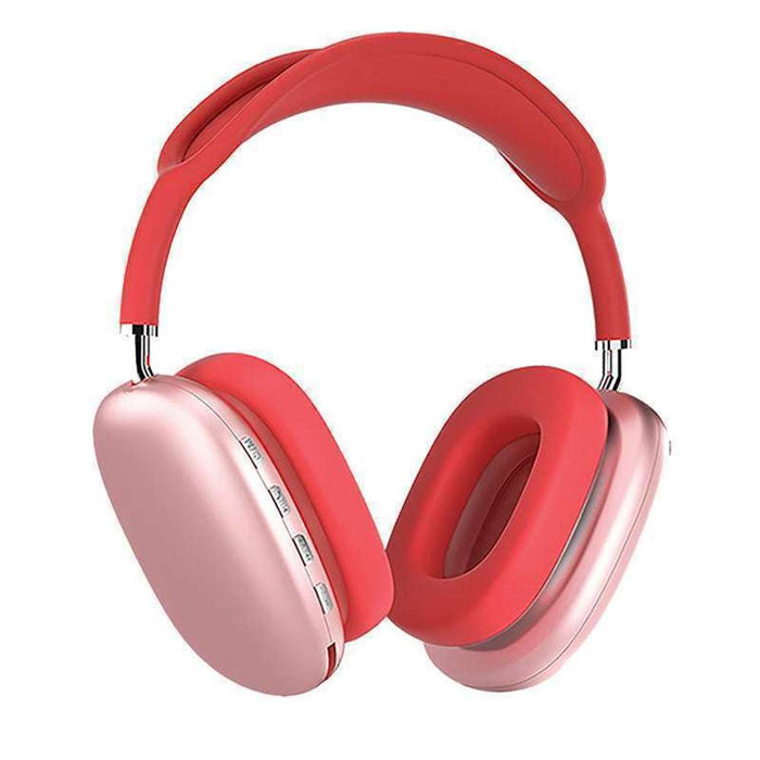 Promate Bluetooth v5.0 Over-Ear Metallic Design Headset TF AUX FM Red