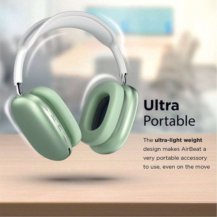 Promate Bluetooth Over-Ear Metallic Design Headset TF AUX FM Green