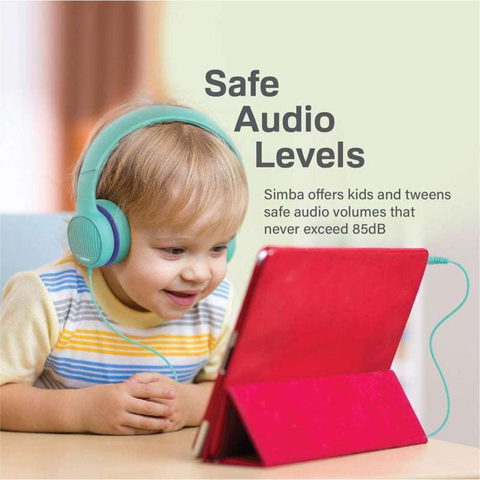 Promate Over-Ear Kid Safe Wired Headset, Emerald