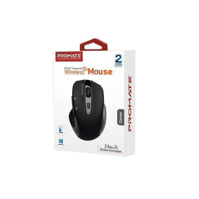 Promate 1600dpi Contoured Wireless Mouse Black