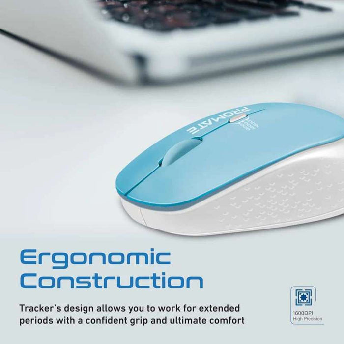 Promate 1600dpi Dual tone Wireless Mouse Blue