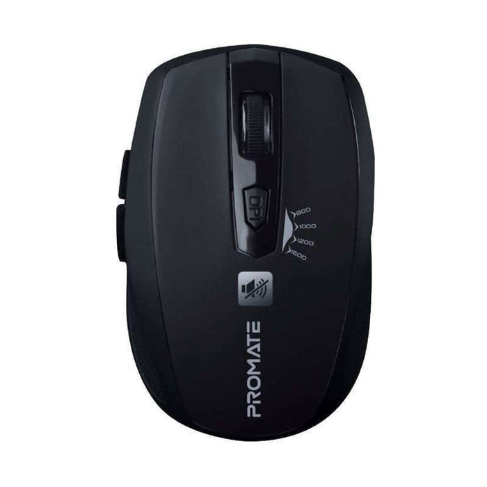 Promate 1600dpi Silent Key Wireless Optical Mouse Black