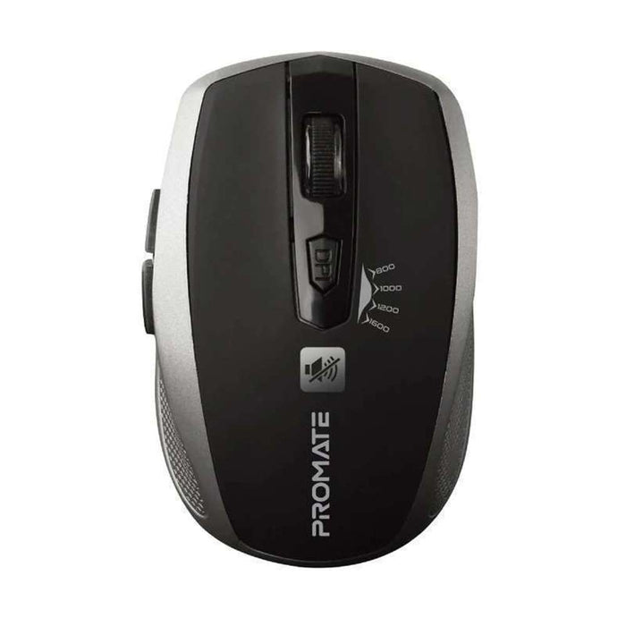 Promate 1600dpi Silent Key Wireless Optical Mouse Silver