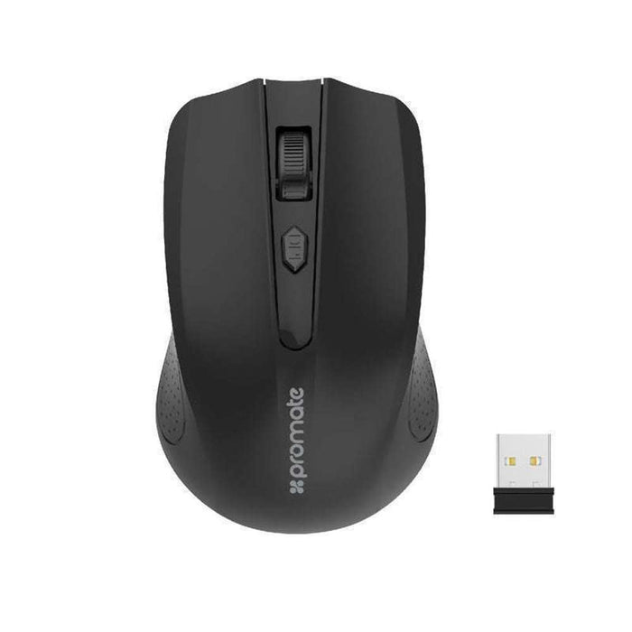 Promate Compact Ergonomic Wireless Mouse 3 Adjustable dpi levels Black