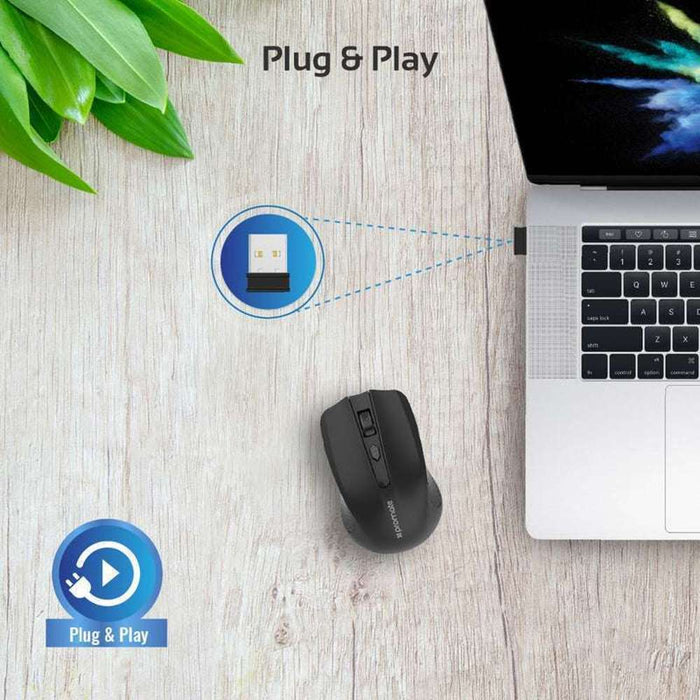 Promate Compact Ergonomic Wireless Mouse 3 Adjustable dpi levels Black