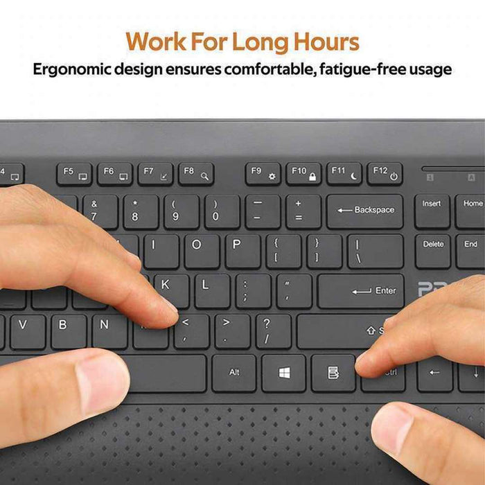 Promate Ergonomic Multimedia Wireless Keyboard Mouse Combo #PROCOMBO-10.BK/EN