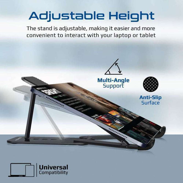 Promate Oragami Styled Multi-Level Laptop Stand Black