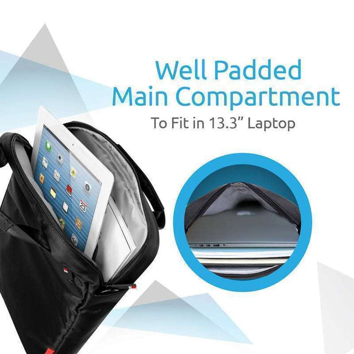 Promate Heavy Duty Messenger Bag for Laptops upto 13.3" Black