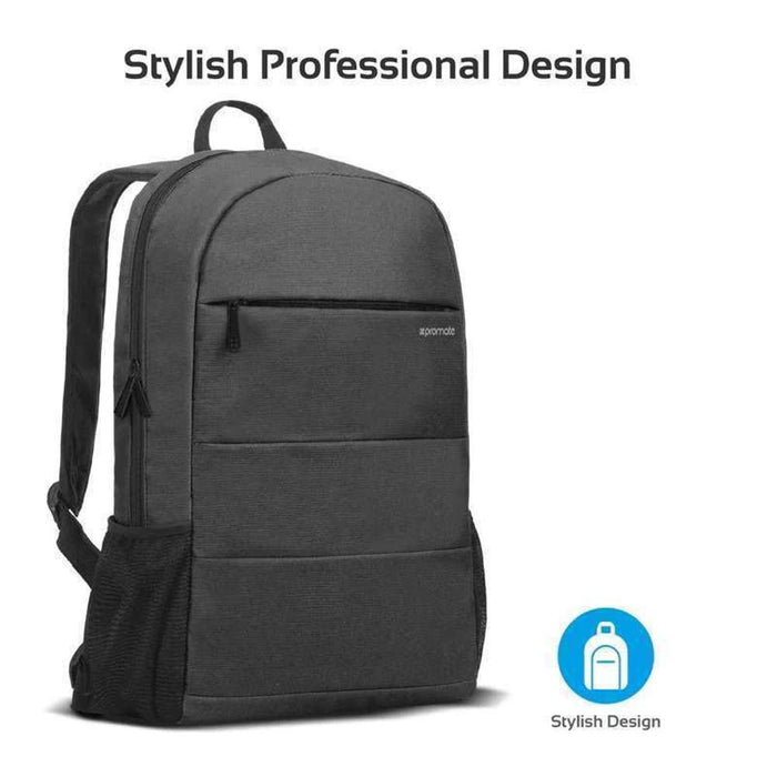 Promate Backpack, Multiple Pockets, 15.6", Black