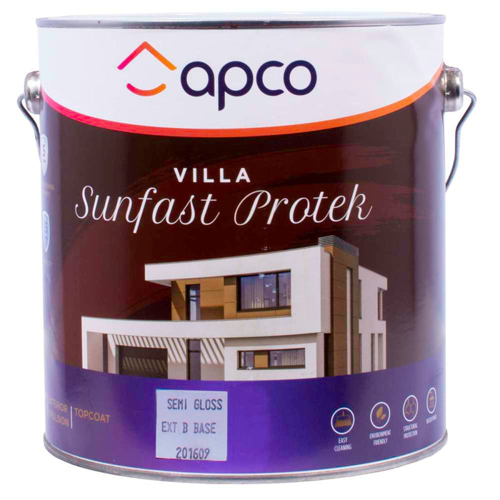Apco Villa Sunfast Protek Top Coat Semi Gloss Acrylic Extra Bright Base 4L