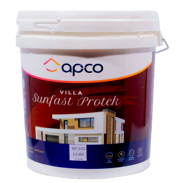 Apco Villa Sunfast Protek Top Coat Semi Gloss Acrylic Extra Bright Base 10L