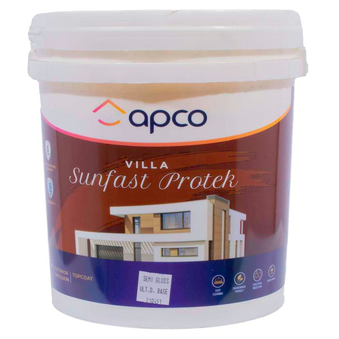 Apco Villa Sunfast Protek Top Coat Semi Gloss Acrylic Ultra Deep Base 10L