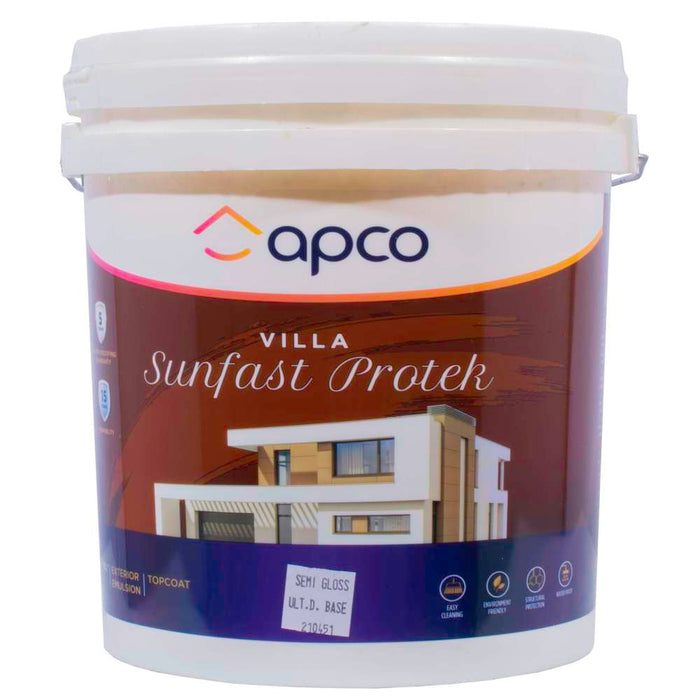 Apco Villa Sunfast Protek Top Coat Semi Gloss Acrylic Ultra Deep Base 10L