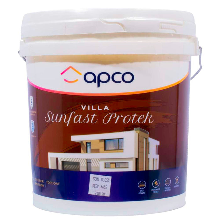 Apco Villa Sunfast Protek Top Coat Semi Gloss Acrylic Deep Base 10L