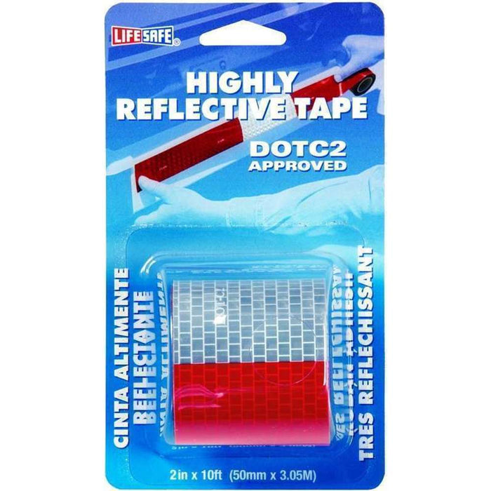 LifeSafe Reflective Tape Red/Silver 2" x 10ft