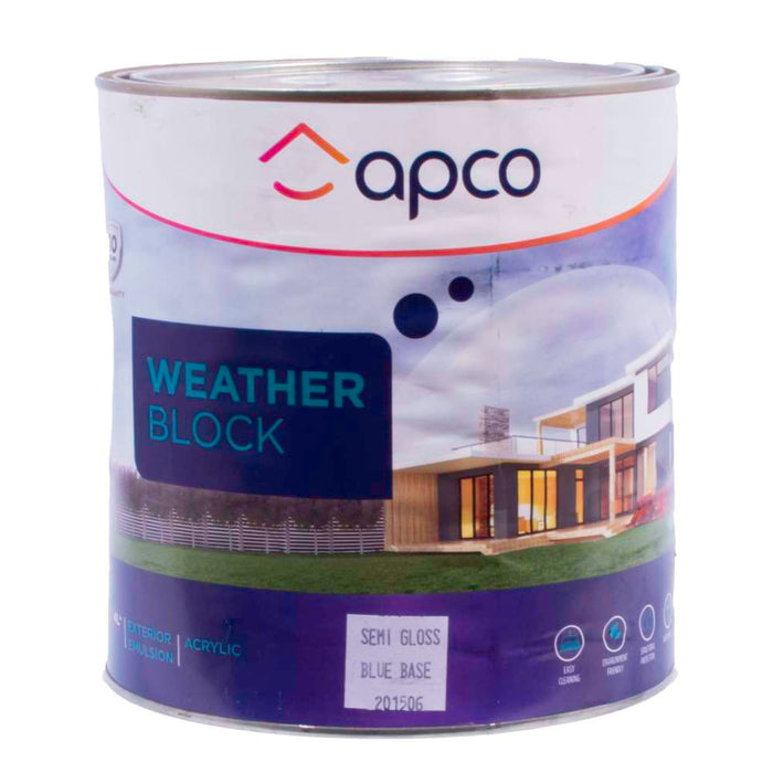 Apco Weatherblock Semi Gloss Acrylic Blue Base 4L