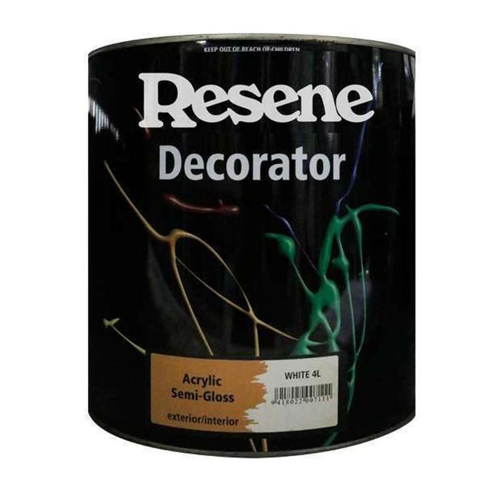 Resene Decorator Semi Gloss Acrylic White 4L