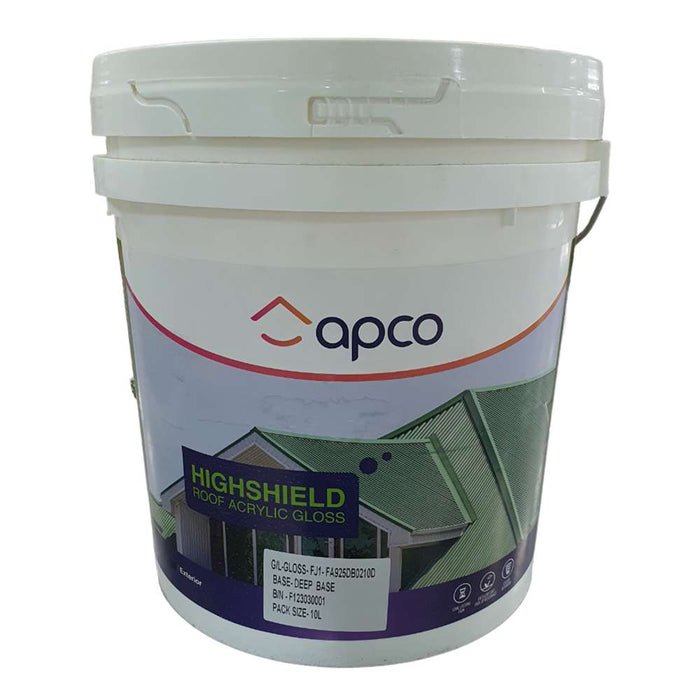 Apco Highshield Roof Paint Gloss Acrylic Deep Base 10L