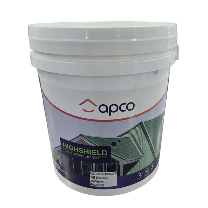 Apco Highshield Roof Paint Gloss Acrylic Bright Base 10L