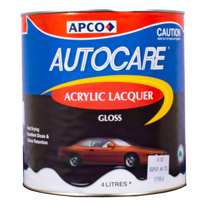 Apco Auto Care Acrylic Lacquer Gloss White 4L
