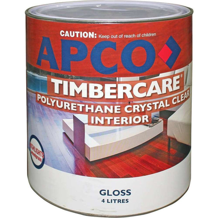 Apco Touchwood Varnish Gloss Polyurethane Clear 4L