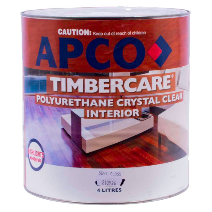 Apco Touchwood Varnish Semi Gloss Polyurethane Clear 4L