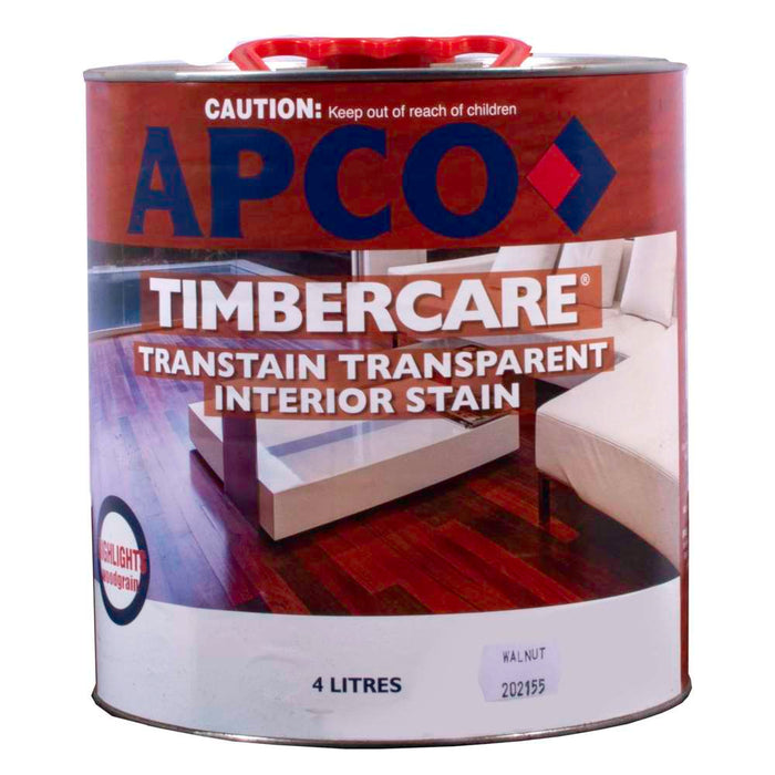 Apco Timbercare Transtain Transparent Stain Walnut 4L